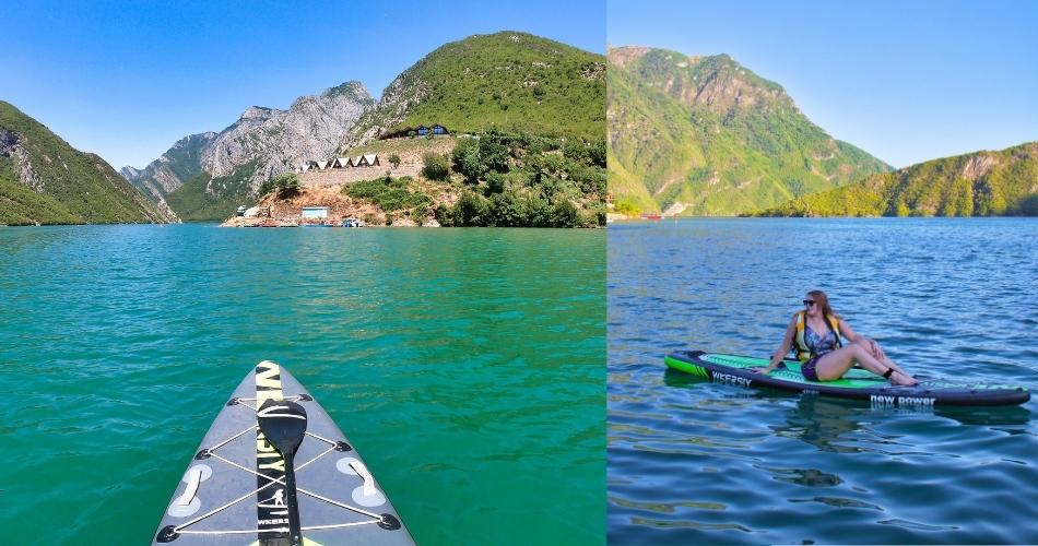 Stand up paddleboarding Koman Lake 5 Stinet Albania