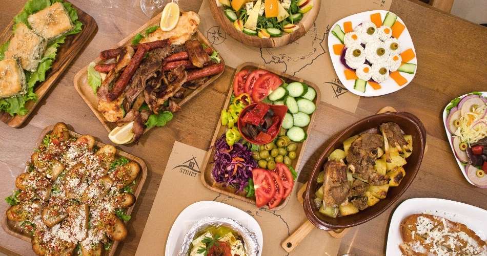 Traditional Albanian dishes from the mountains of Koman Lake